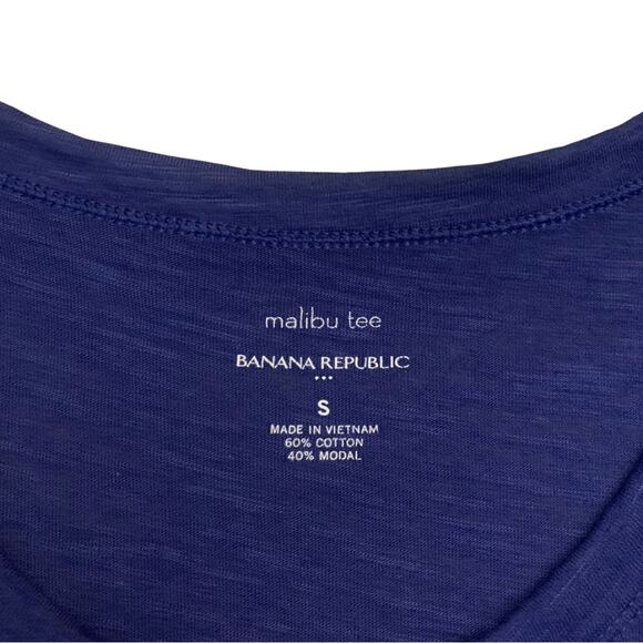 Banana Republic Malibu Tee Blue Sleeveless Cotton Top Size Small T-Shirt - Picture 2 of 7